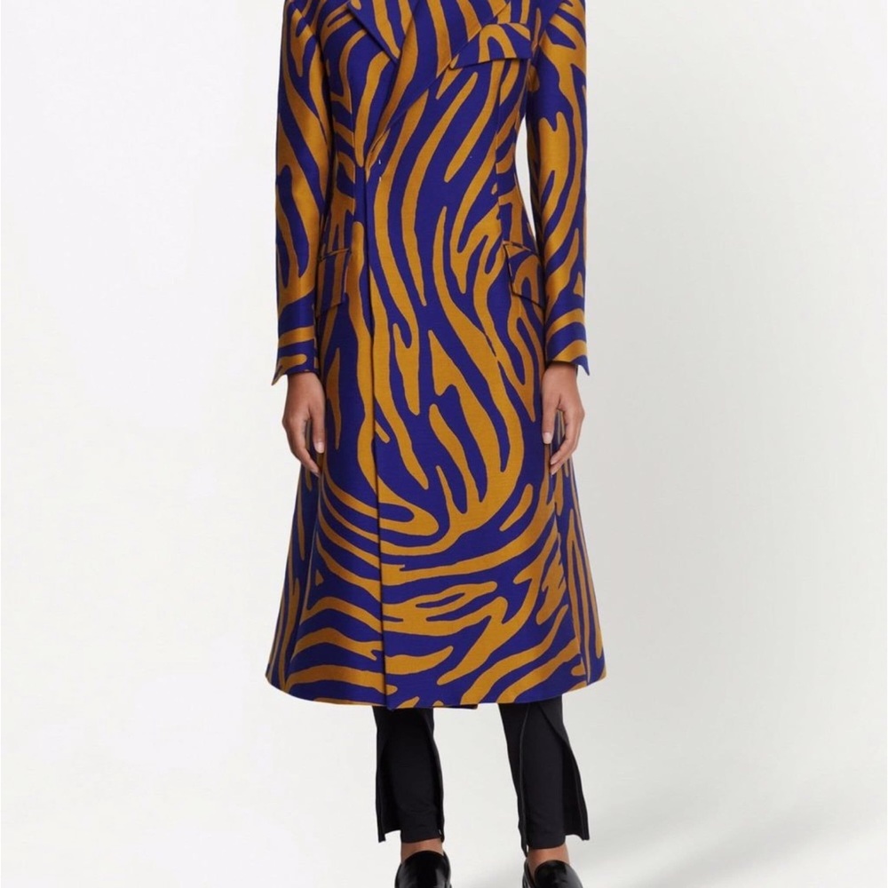 Proenza shoulder abstract zebra print coat nwot